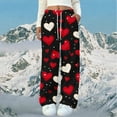 thumbnail image 4 of Pajama Pants for Women Floral Printed Elastic Waist Pajama Bottoms Casual Comfy Loose Cotton Sleepwear Plus Size Full Length Pants with Pockets S-2XL, 4 of 5