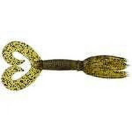 Chompers 4 Skirted Twin Double Tail Grub Green Pumpkin Soft Baits
