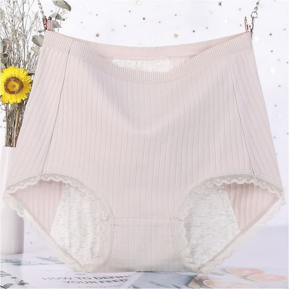 ylioge Plus Size Period Underwear for Women XS-6X Leakproof Menstrual Panties High Waisted Stretchy Breathable Full Coverage Reusable Briefs