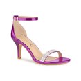 thumbnail image 1 of BLISSFUL STEP Women's Solid Color Open Toe Rhines Ankle Strap Stiletto Sandals Purple 9, 1 of 7