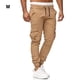 thumbnail image 4 of Minnieouse Pantalones de hombre Color sólido Multi-bolsillo Lavable Fácil de combinar Cintura media Oficina Viaje Pantalón largo Ropa Caqui M Type2 NO2, 4 of 6