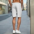 thumbnail image 6 of Wyobmus Men's Running Shorts Elastic Waist Loose Fit Knee Length Sweatpants Casual Lightweight Drawstring Hiking Joggers Shorts White, 6 of 6