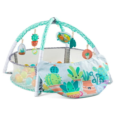 Infantino 4-in-1 Jumbo Baby Activity Gym with Ball Pit, 6-12 Months, Green Succulent