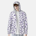 thumbnail image 4 of Balery Lavender Flowers Men's Women's UPF 50+ Sun Protection Lightweight Hoodie Performance Long Sleeve Shirt for Fishing Running-Large, 4 of 9