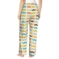 thumbnail image 3 of Daiia Colorful Mustache Women's Sleep Pant with Pockets and Drawstring,Pajama Pants-Small, 3 of 9
