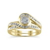1/4 Carat T.W. (I3 clarity, I-J color) Forever Bride Diamond Composite Bridal set in 10K Yellow Gold, Size 6