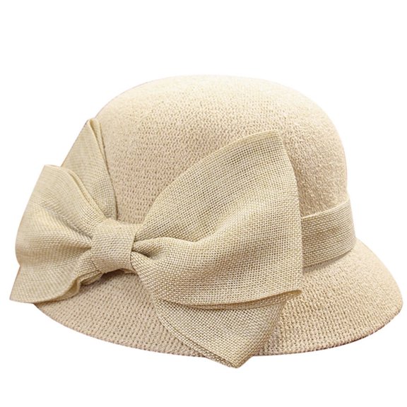 GZWYHT Vintage Hats For Women，Ladies Fascinator Kentucky Party Roll Up Brim Panama Bowler Hat Ceremony Church Fedoras Cloche Bucket With Bow