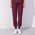 thumbnail image 4 of Xfvqtps Scrub Pants for Women Stretch Yoga Scrub Joggers Anti-Wrinkle Elastic Waist Nursing Jogger Pants Burgundy, 4 of 9