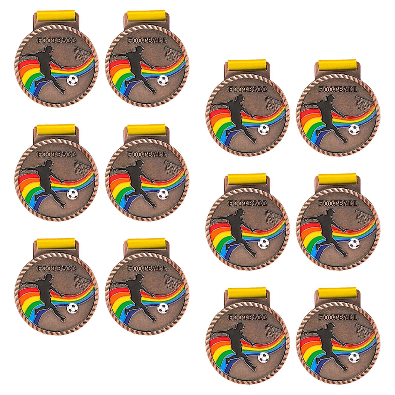 Abbraccia 12x Soccer Medals for Awards Party Favors Participation Awards Prizes Awards Winner Medals for Sports Day Match Spelling Bees bronze medal