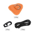 thumbnail image 3 of Uxcell D-Ring Patch 4 Pcs 3.5 Inch Triangle PVC Patch Pad Stainless Steel D-Ring with 8.2ft Elastic Cords Orange, 3 of 7