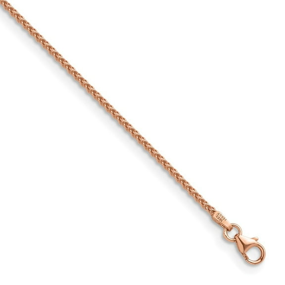 Auriga Fine Jewelry 18K Rose Gold Polished 1.7 mm Solid Wheat Chain Necklace for Women 24"