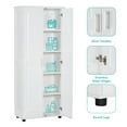 thumbnail image 6 of Furvclv Tall Bathroom Storage Cabinets, Freestanding Floor Cabinet With 2 Doors, Adjustable Shelves, 5 Internal Compartments Kitchen Pantry For Laundry Or Utility Room, 6 of 9