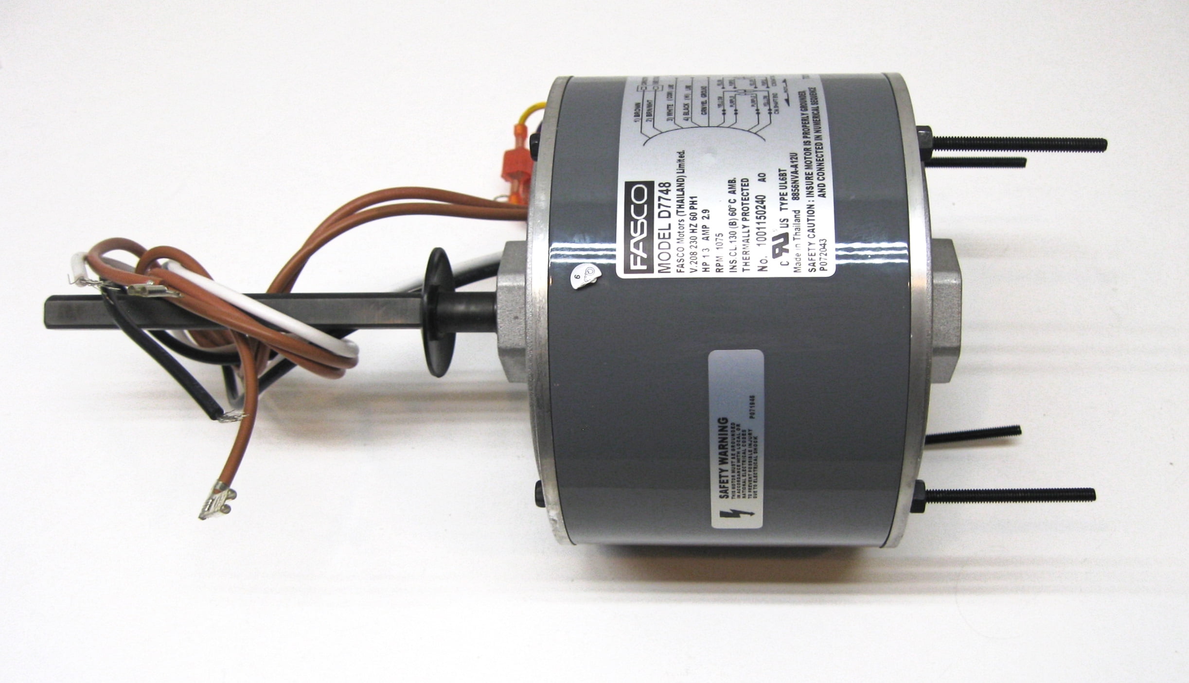 Condenser Evaporator Fan Motor Round CCW 6W 1300/1550 RPM LI 230V 