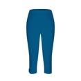 thumbnail image 3 of RRMuAzgs 2 Pack Capri Leggings with Lace Hem Summer High Waisted Cropped Pants Casual Solid Color Yoga Pants for Women, 3 of 5