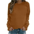 thumbnail image 2 of Jsaierl Womens Sweatshirts Cute Solid Color Sweatshirts Round Neck Fall Pullover Tops Comfort Long Sleeve Shirts Fall Fashion 2024, 2 of 4