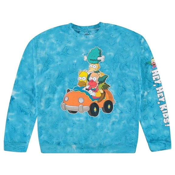 The Simpsons Men's Sweatshirt, Classic Tie Dye The Simpsons Sweatshirt Turquoise - S