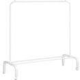 thumbnail image 2 of SUSUZI 51” Single Rod Clothes Rack, Heavy-Duty Garment Rack with Wheels, Closet Organizer with 6 Hooks & Bottom Storage, White, 2 of 8