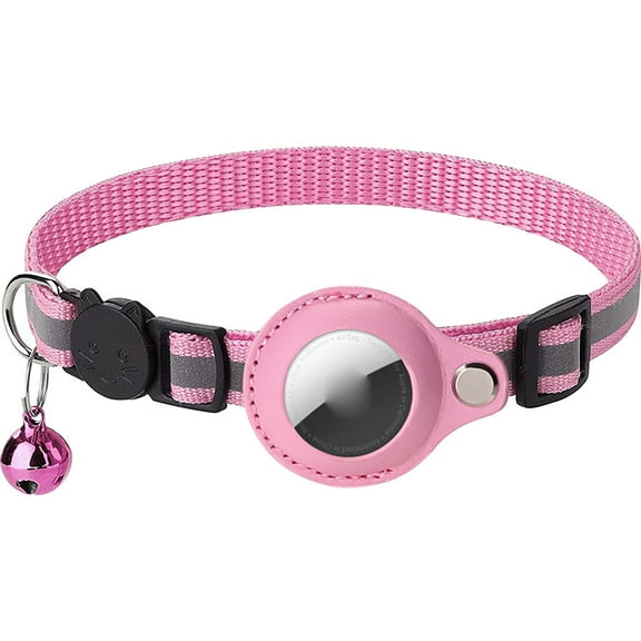 Pet Daily Kit Cat Collars with Reflective Strips, Airtag Collars, Kitten Collars with Bells, Lightweight Collars Pink