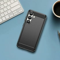 Samsung Galaxy S25 Case [2025 Model] - Carbon Fiber Texture Slim Protective Cover | Military Drop Tested | Shockproof TPU | Anti-Slip Matte Finish | Wireless Charging Compatible (Black/Blue/Red)