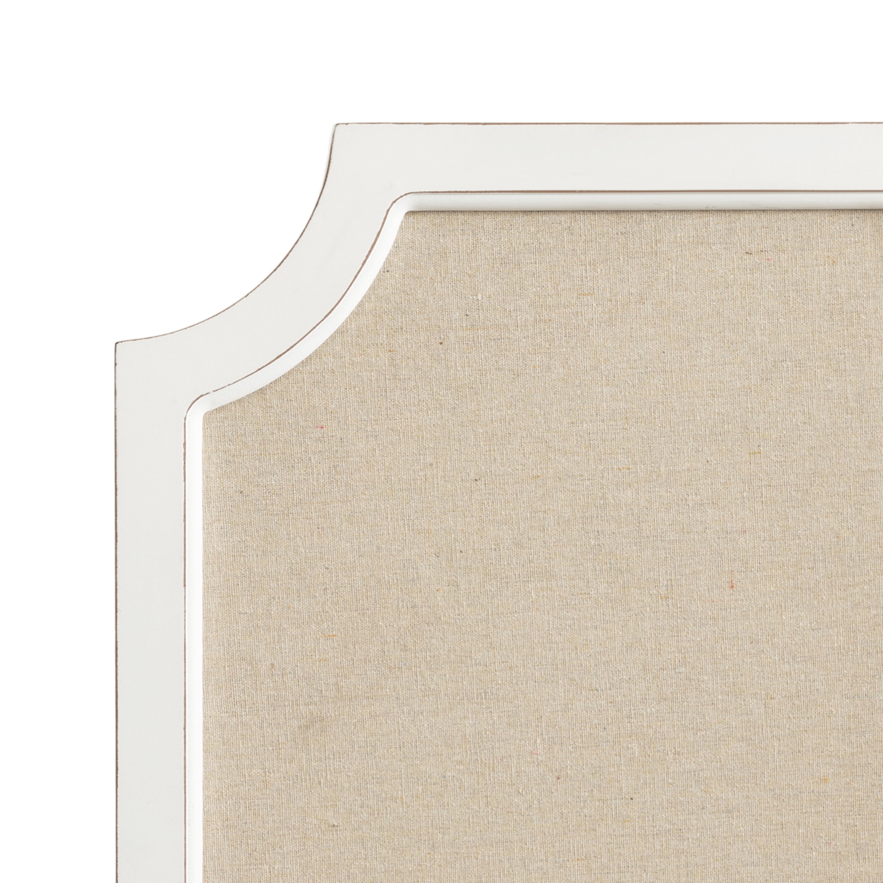 Hogan Framed Scalloped Decorative Wall Pinboard, White, 18 x 30, Rustic Modern Farmhouse Bulletin Board for Wall Organization and Decorative Displays