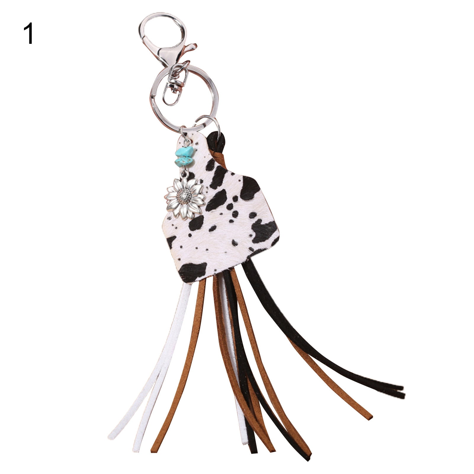 Leather Tassel Key Ring - Fawn Bovine