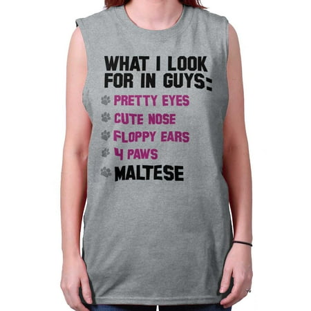 Womens Black Maltese - Brisco Brands Look For In Guys Dog Maltese Muscle Tank Top For Women