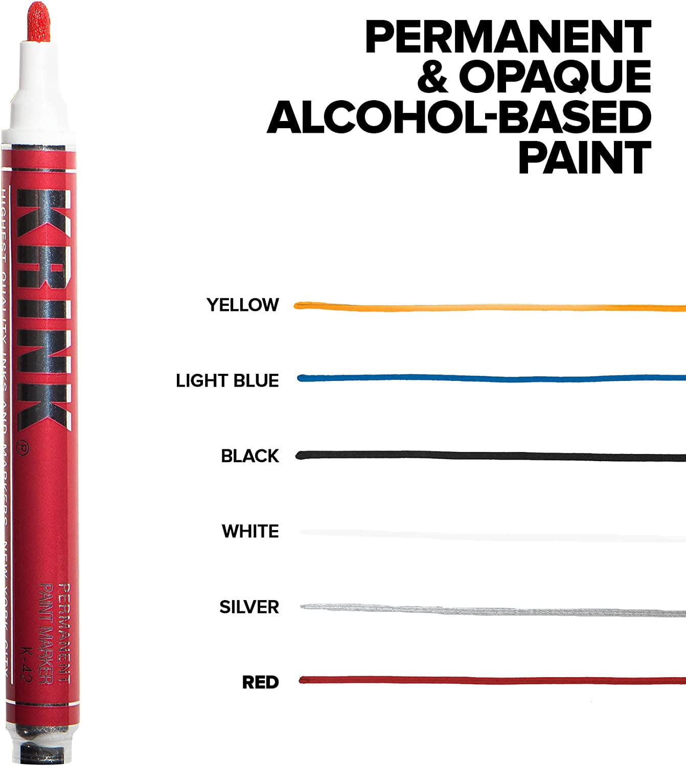 Krink K-42 Opaque Alcohol Paint Fine Art and Graffiti Markers, Set of 6
