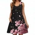 thumbnail image 4 of Ovzne Robes Grande Taille pour Femmes Rondes Robe Décontractée Ample d'Été Imprimée Sans Manches Col en V Ensemble Haut/chemise Robe d'Été Imprimée en Solde, 4 of 6