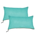 thumbnail image 5 of Home Soft Things Suede Throw Pillow Cover with Big Zipper 2 Pieces - Baltic Blue - 14" x 26", 5 of 6