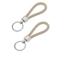 thumbnail image 1 of Llavero para Automóvil Unique Bargains, Llavero Universal con Anillo para Llaves de Fob para Casa, Cuero, Aleación de Zinc, Beige, 2 Pcs, 1 of 6