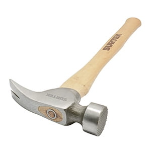 Surtek Wooden Handle Milled Face California Straight Claw Hammer 16", 25 Oz