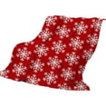 thumbnail image 4 of DeskAKBK Christmas Plush Throw Blanket 50x60 Inches, Red Festive Holiday Blanket with Snowflake Tree Patterns, Soft Flannel Couch Bed Blanket for Winter Decor and Gift, 4 of 4