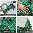 thumbnail image 3 of Rateoe Green Mosaic Glass Pattern Flannel Door Mat Indoor Outdoor Entrance, Waterproof All-Weather Doormat,Fade Resistant, Low Profile Entryway Mat 16x24in, 3 of 7