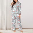 thumbnail image 2 of KLL Cute Rabbit And Heart Print Women's Long Sleeve Pajamas with Pants Sleepwear Loungewear 2 Set-XX-Large, 2 of 7
