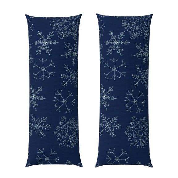 Naloa Snowflake Dark Blue Super Soft 20x60 Body Pillow Case,Long Side Hidden Zipper（PILLOWS ARE NOT INCLUDED）