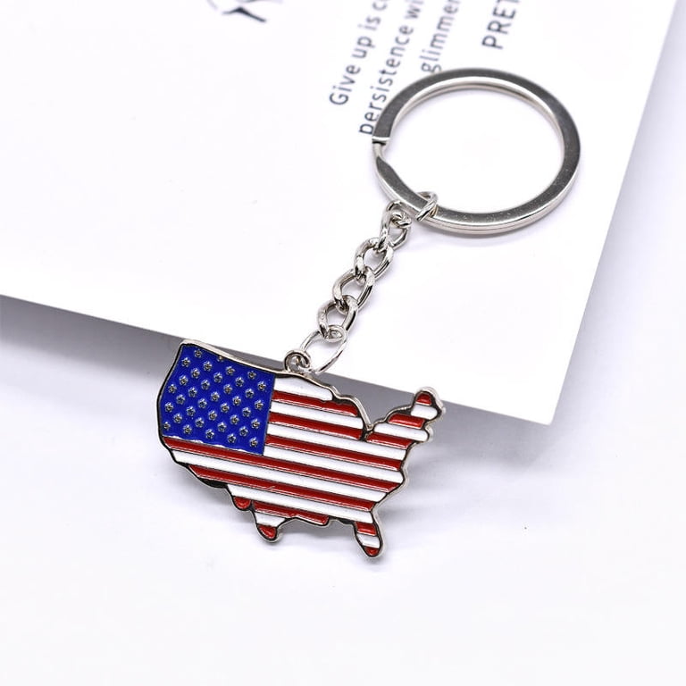 Kansas USA Acrylic Keychain Key Holder - Customizable Flag Keyring (1.5 X 2.5 Inches)