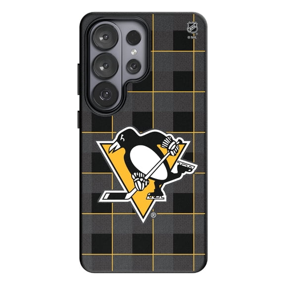 Keyscaper Pittsburgh Penguins Plaid Galaxy Magnetic Bump Case