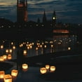 thumbnail image 3 of White & Gold Floating Candle Wish Lanterns - Biodegradable Memorial/Prayer/Wishing River Light (Set of 10), 3 of 4