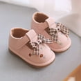 thumbnail image 2 of Xfvqtps Toddler Infant Girls Squeaky Sandals Bowknot Flower Embroidery Close Toe Princess Soft Sole Non Slip Comfortable Spring Newborn First Walker Crib Leather Flats for 3-18 Months Pink, 2 of 4