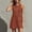 Watermelon Red, variant on Wovilon Women's Round Neck Sleeveless A-Line Mini Dress, Button Front Contrast Trim Pocket Shift Top, Relaxed Lightweight Breathable Cotton Linen Blend Solid