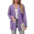 thumbnail image 2 of Hessimy Women's Cardigan 2025 Fall Dressy Casual Long Sleeve Crewneck Button Down Open Front Soft Knit Cardigan Sweaters(Dark Purple,XL), 2 of 6