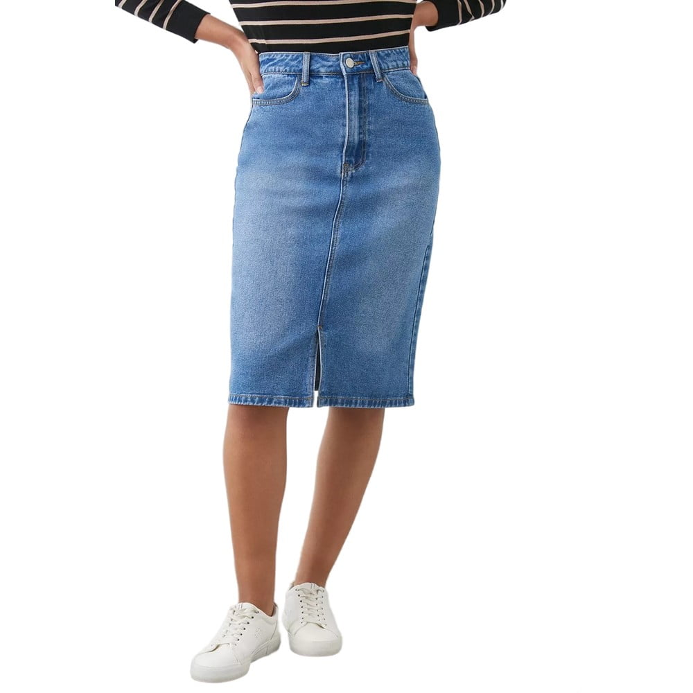 Dorothy Perkins Womens Denim Midi Skirt Other 6 Us