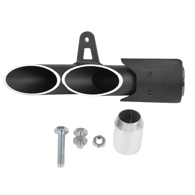 Tubo de escape de motocicleta, silenciador de cola de escape de doble salida para motocicleta Características mejoradas del tubo del silenciador de escape Jadeshay A
