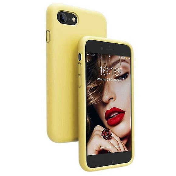 Iphone Se Case, Iphone 8 Case, Iphone 7 Case, Liquide Silicone Phone Case Gel Rubber Soft Touch Case For Iphone 7/8/se (yellow)