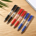 thumbnail image 4 of 3Pcs Retractable Gel Pens, 0.5mm Fine Point Click Gel Ink Pens with Soft Rubber Grip, Transparent Body Pocket Clip Ballpoint Pen for Schǒ-ǒl Office Note‑Taking, Black Red Blue, 4 of 9