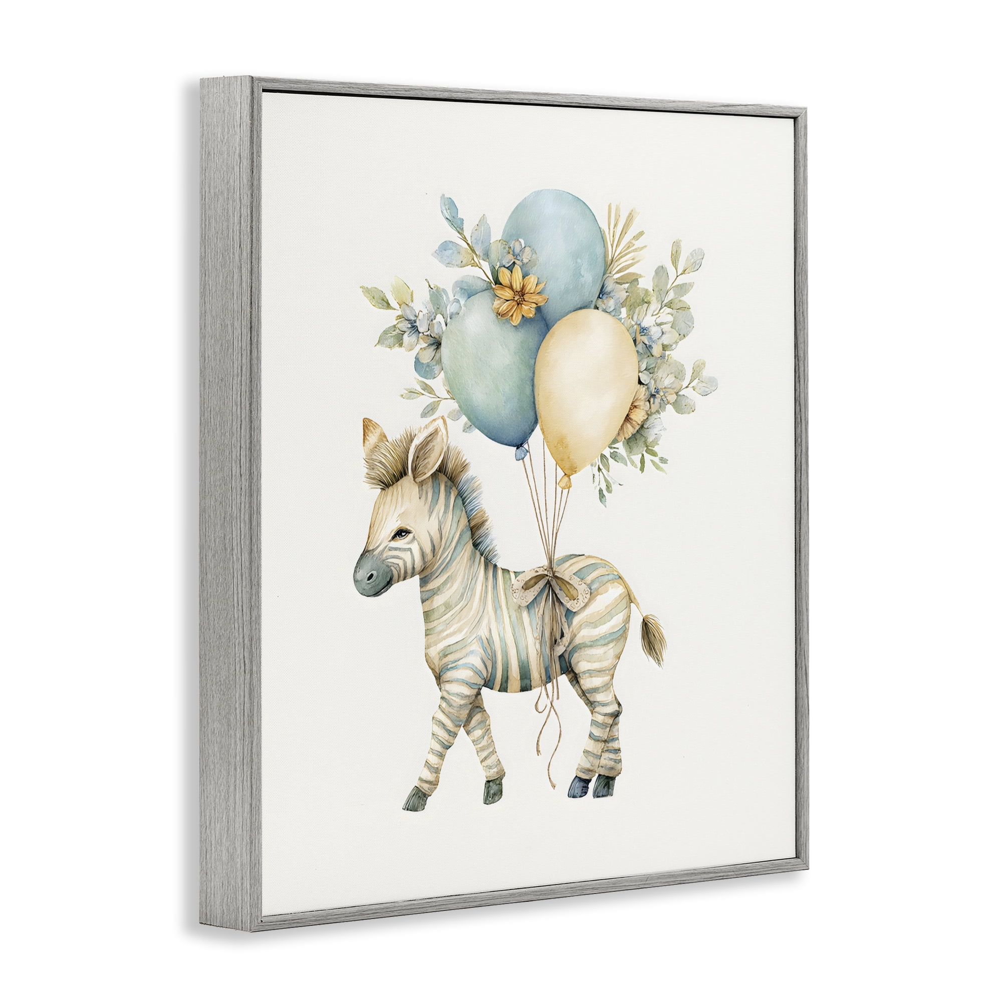 Stupell Industries Watercolor Nursery Zebra Gray Framed Giclee Art, design by LSR Design Studio