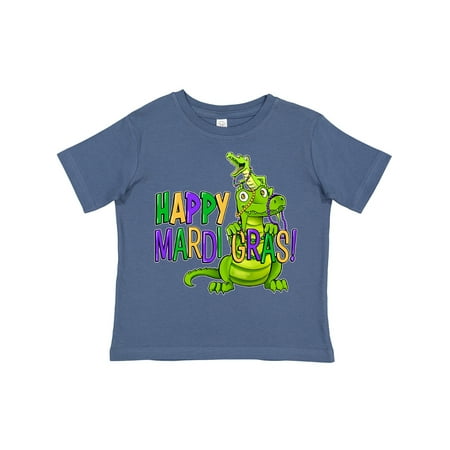 

Inktastic Happy Mardi Gras Big and Little Alligators with Beads Gift Toddler Boy or Toddler Girl T-Shirt