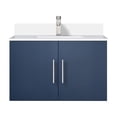 thumbnail image 3 of Geneva 30 in. W Navy Blue Bath Vanity, Cultured Marble Top, and Faucet Set, 3 of 11
