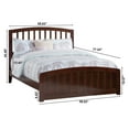 thumbnail image 6 of AFI Richmond Full Wood Platform Bed with Slatted Headboard and Footboard, Walnut, 6 of 7