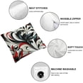 thumbnail image 6 of nygtbtfer Abstract Red Black White Outdoor Pillow Covers Set of 2,Decorative Throw Pillow Case, Blossom Floral on Black Linen Soft Cozy Cushion Pillowcases, 6 of 7